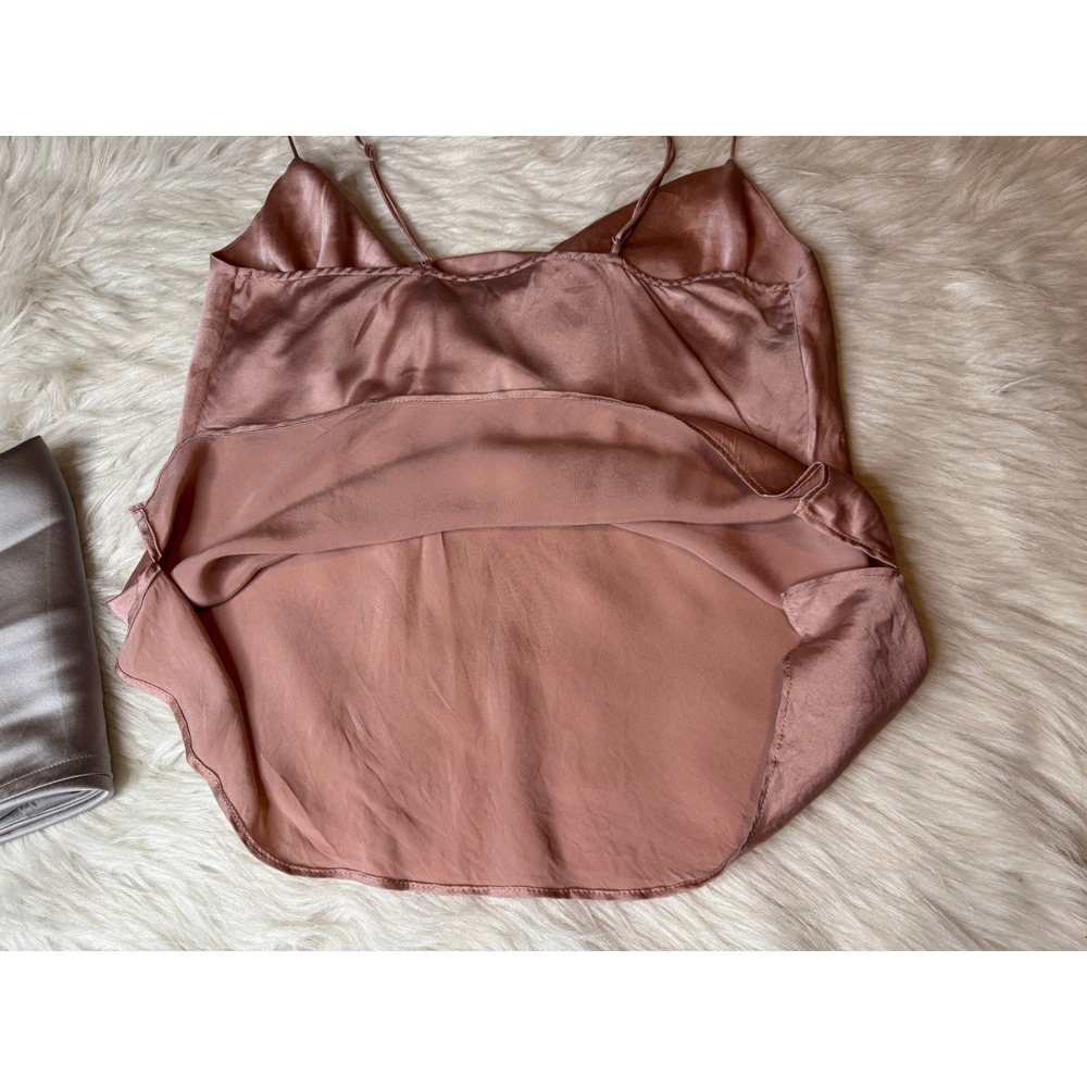 Skin Silk Camisole Bundle Grey Pink Racerback Tops Size 3 Small - Picture 12 of 12